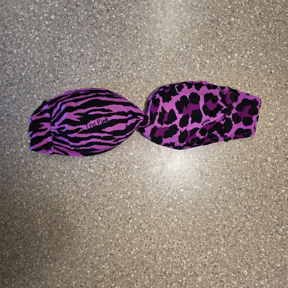 Victoria's Secret Purple and Black Animal Print Bikinis